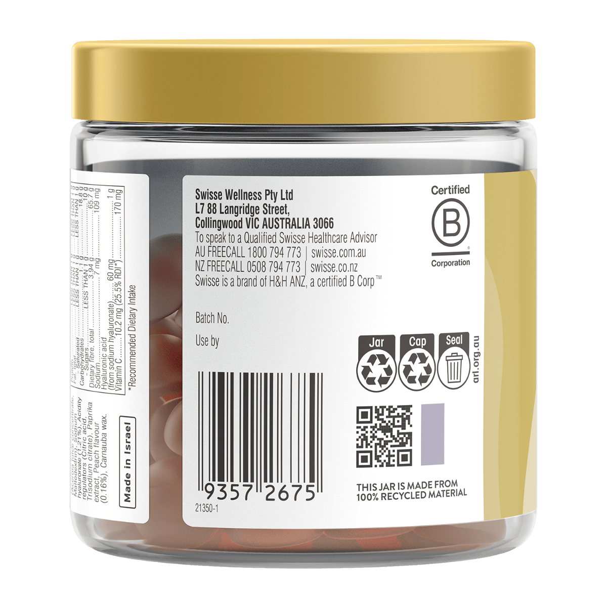 Swisse New Zealand SWISSE Hyaluronic Acid Skin Glow Gummies