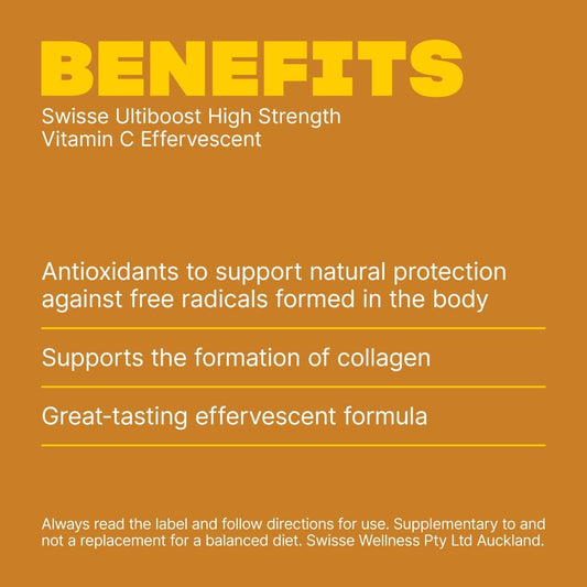 Swisse New Zealand SWISSE ULTIBOOST High Strength Vitamin C Effervescent