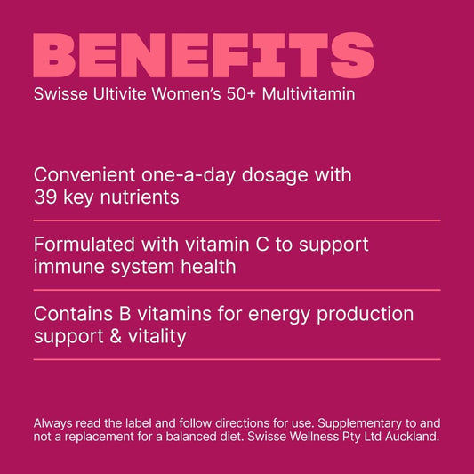 Swisse New Zealand SWISSE ULTIVITE Women's 50+ Multivitamin