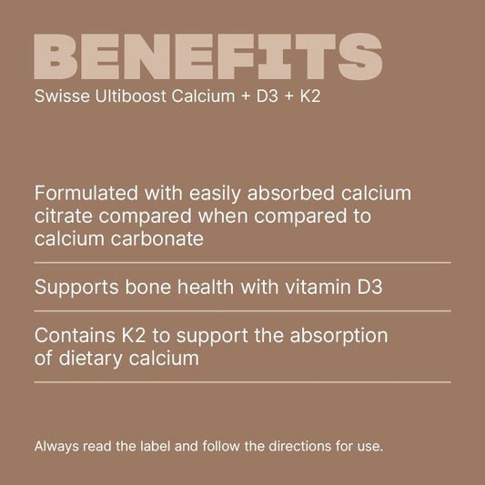 Swisse New Zealand SWISSE ULTIBOOST Calcium + D3 + K2