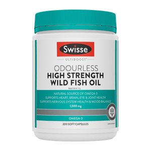 Swisse New Zealand SWISSE ULTIBOOST 200 Soft Capsules Odourless High Strength Wild Fish Oil