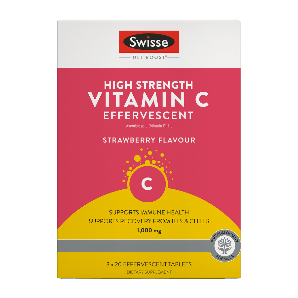 Swisse New Zealand SWISSE ULTIBOOST 60 Tablets High Strength Vitamin C Effervescent