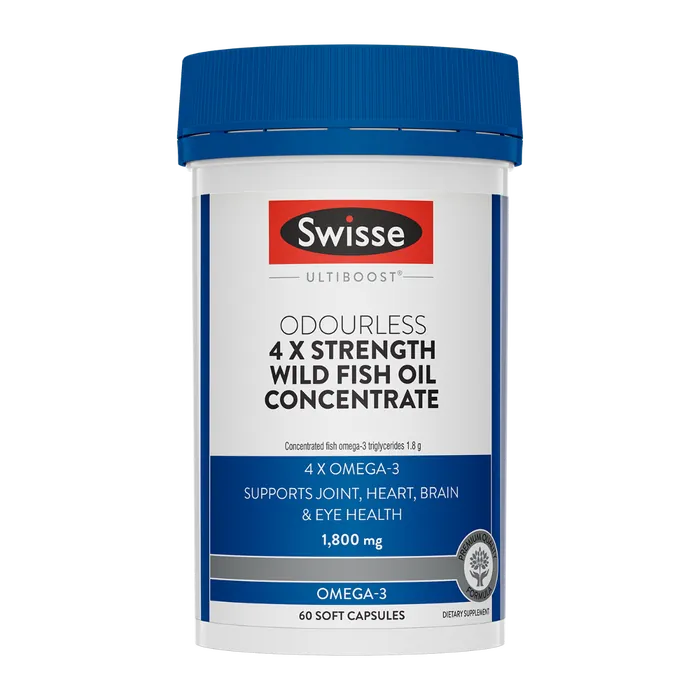 Swisse New Zealand SWISSE ULTIBOOST Odourless 4X Strength Wild Fish Oil Concentrate