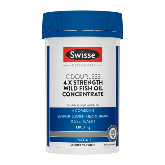 Swisse New Zealand SWISSE ULTIBOOST Odourless 4X Strength Wild Fish Oil Concentrate