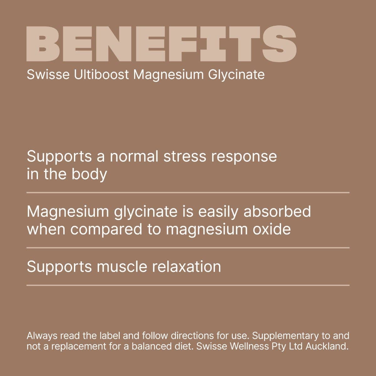 Swisse New Zealand SWISSE ULTIBOOST Magnesium Glycinate