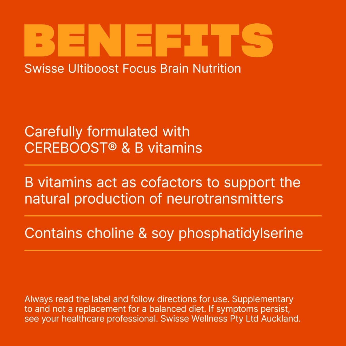 Swisse New Zealand SWISSE ULTIBOOST Focus Brain Nutrition