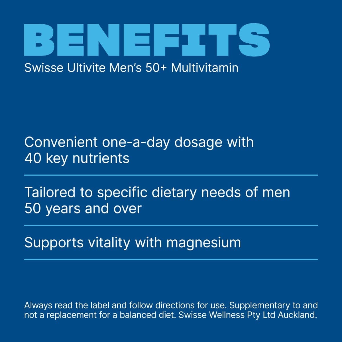 Swisse New Zealand SWISSE ULTIVITE Men's 50+ Multivitamin