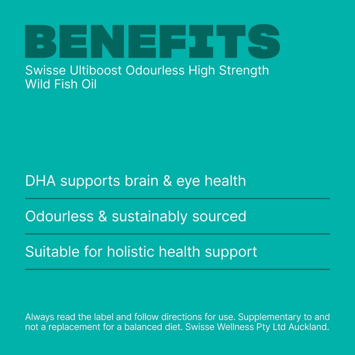 Swisse New Zealand SWISSE ULTIBOOST Odourless High Strength Wild Fish Oil
