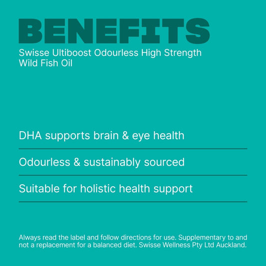 Swisse New Zealand SWISSE ULTIBOOST Odourless High Strength Wild Fish Oil