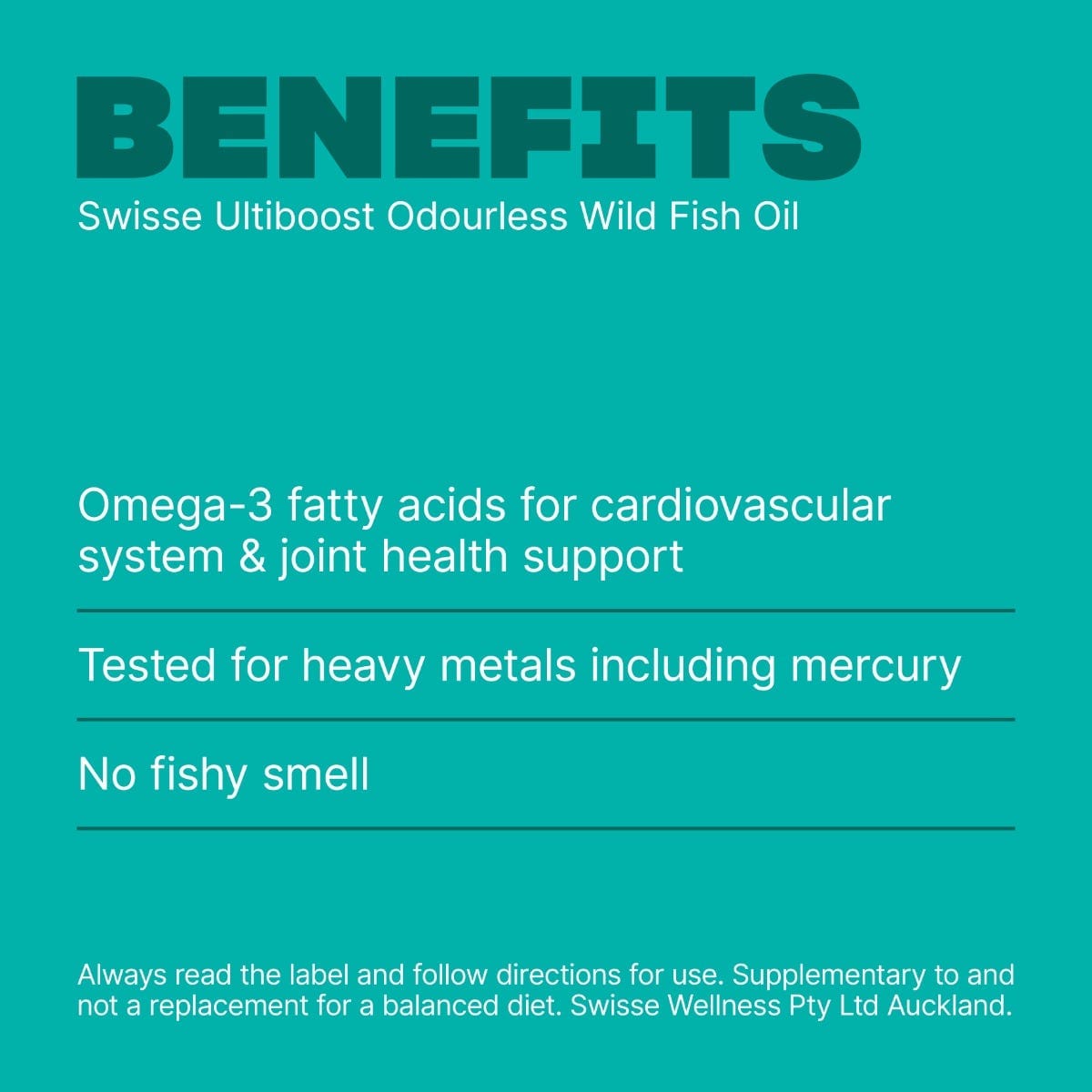 Swisse New Zealand SWISSE ULTIBOOST Odourless Wild Fish Oil
