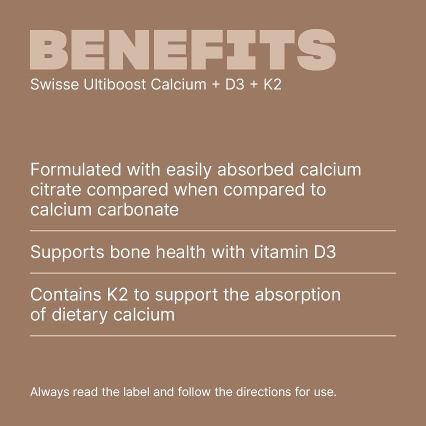 Swisse New Zealand SWISSE ULTIBOOST Calcium + D3 + K2