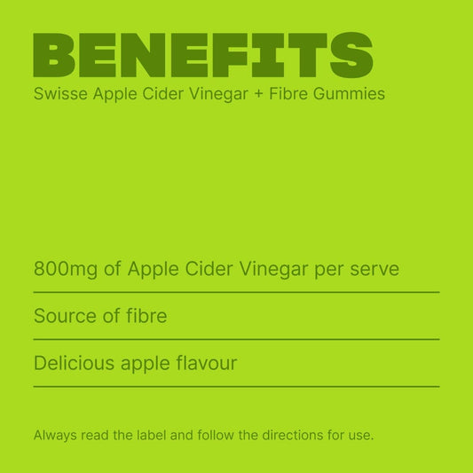 Swisse New Zealand SWISSE Apple Cider Vinegar + Fibre Gummies